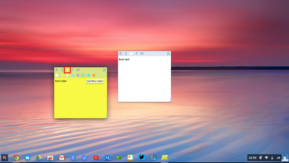 Chromebook 付箋アプリ Sticky Note でディスプレイ周りがスッキリ