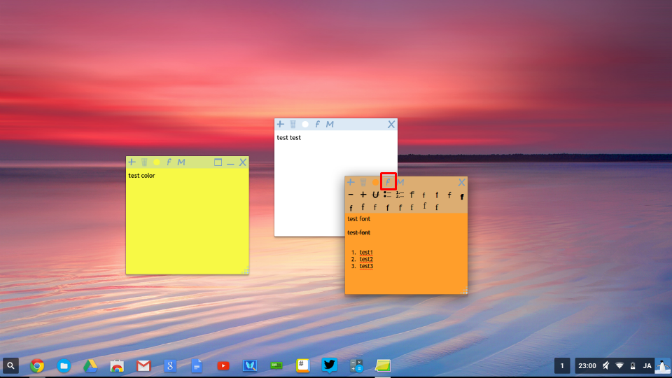 Chromebook 付箋アプリ Sticky Note でディスプレイ周りがスッキリ